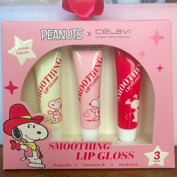Celavi Other - Peanuts x CélaVi Smoothing Lip Gloss Set Snoopy Sold Out LE New In Box